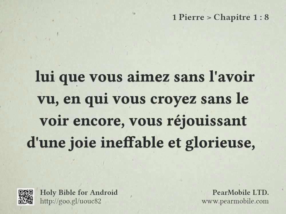 1 Pierre, Chapitre 1:8